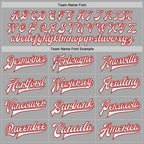 Custom Gray White-Red Bomber Full-Snap Varsity Letterman Two Tone Jacket photo 6