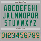 Custom Gray Kelly Green-Orange Bomber Full-Snap Varsity Letterman Two Tone Jacket photo 6