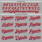 Custom Gray Purple-Orange Bomber Full-Snap Varsity Letterman Two Tone Jacket photo 6