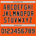 Custom Orange Black-White Bomber Full-Snap Varsity Letterman Two Tone Jacket photo 7