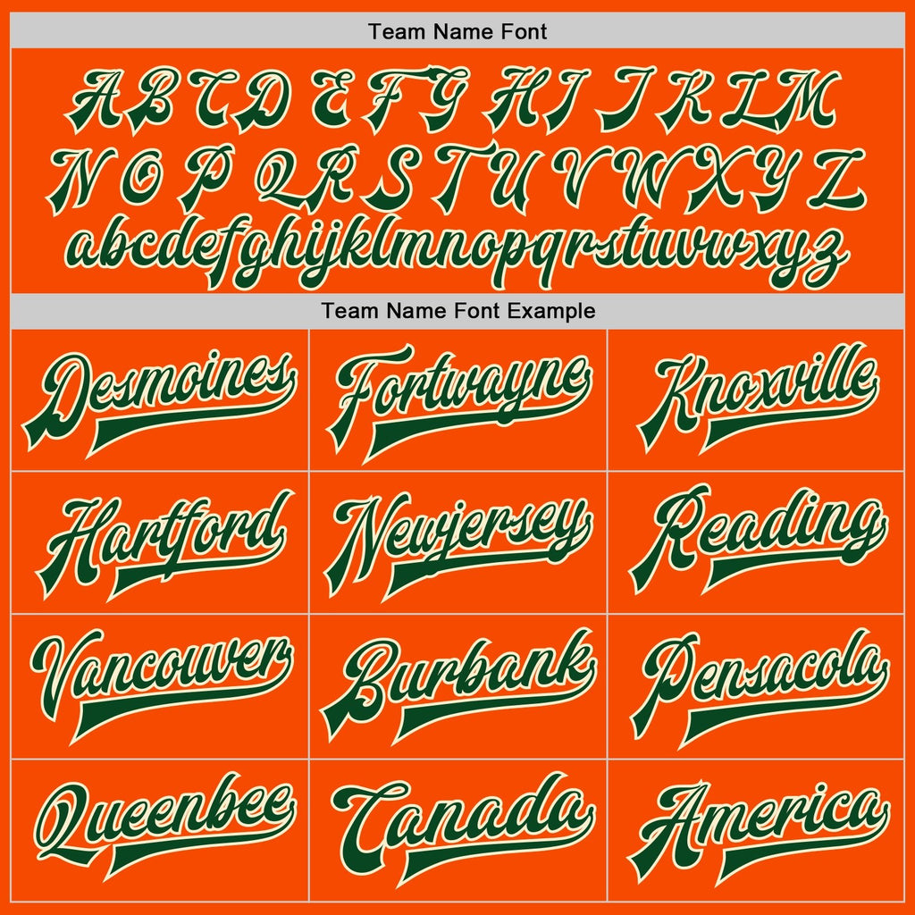 Custom Orange Green-Cream Bomber Full-Snap Varsity Letterman Two Tone Jacket photo 5