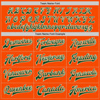 Custom Orange Green-Cream Bomber Full-Snap Varsity Letterman Two Tone Jacket photo 5