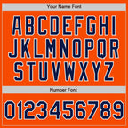 Custom Orange Navy-White Bomber Full-Snap Varsity Letterman Two Tone Jacket photo 7