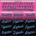 Custom Pink Light Blue-Black Bomber Full-Snap Varsity Letterman Fade Fashion Jacket photo 5