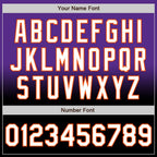 Custom Purple White Black-Orange Bomber Full-Snap Varsity Letterman Fade Fashion Jacket photo 6