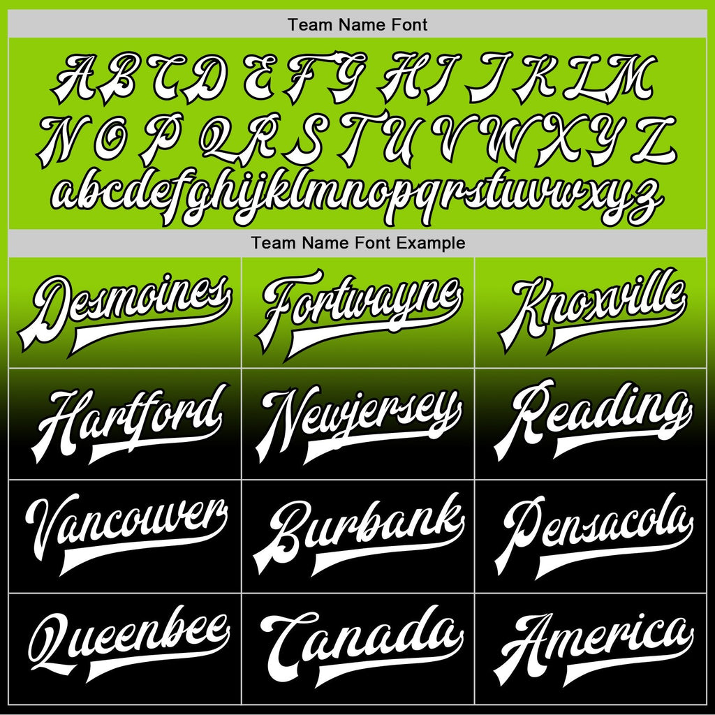 Custom Neon Green White-Black Bomber Full-Snap Varsity Letterman Fade Fashion Jacket photo 6