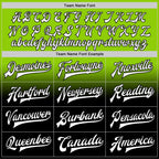 Custom Neon Green White-Black Bomber Full-Snap Varsity Letterman Fade Fashion Jacket photo 6