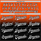 Custom Orange White-Black Bomber Full-Snap Varsity Letterman Fade Fashion Jacket photo 5