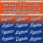 Custom Orange White-Royal Bomber Full-Snap Varsity Letterman Fade Fashion Jacket photo 5