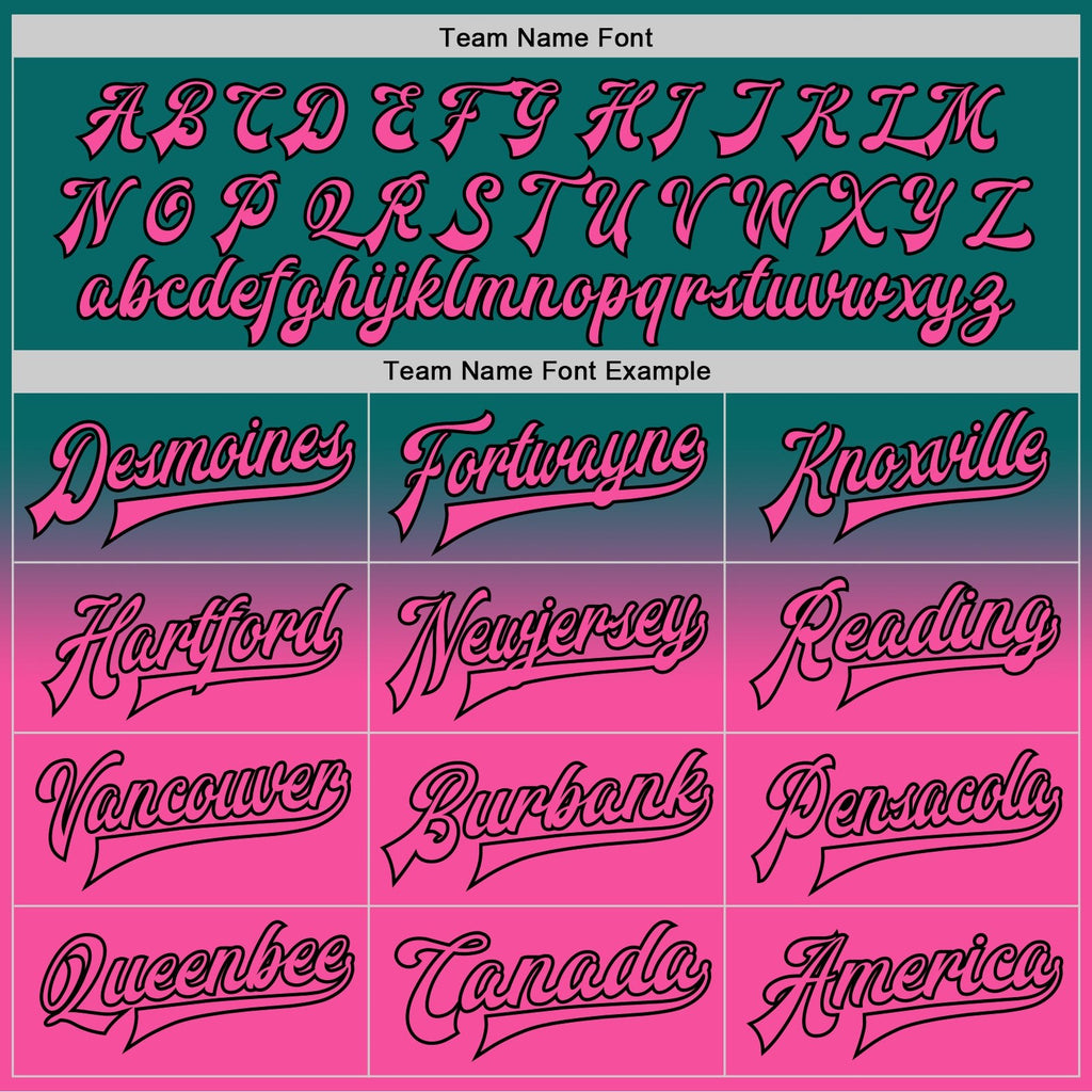 Custom Teal Pink-Black Bomber Full-Snap Varsity Letterman Fade Fashion Jacket photo 5