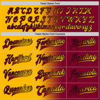 Custom Maroon Gold-Black Bomber Full-Snap Varsity Letterman Gradient Fashion Jacket photo 5