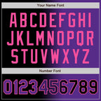 Custom Black Purple-Pink Bomber Full-Snap Varsity Letterman Gradient Fashion Jacket photo 6