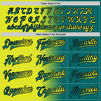 Custom Teal Neon Yellow-Black Bomber Full-Snap Varsity Letterman Gradient Fashion Jacket photo 5