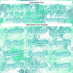 Custom Aqua White Halo Dying Rose 3D Pattern Design Bomber Full-Snap Varsity Letterman Jacket photo 5