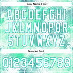 Custom Aqua White Halo Dying Rose 3D Pattern Design Bomber Full-Snap Varsity Letterman Jacket photo 6