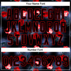 Custom Black Red Rose 3D Pattern Design Bomber Full-Snap Varsity Letterman Jacket photo 6