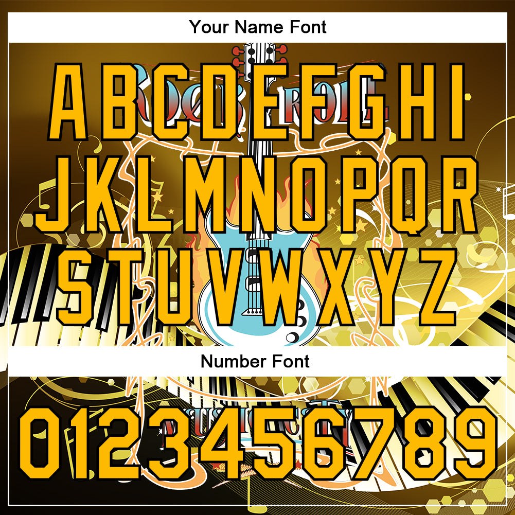 Custom Brown Gold-Black Piano Music Festival 3D Pattern Design Bomber Full-Snap Varsity Letterman Jacket photo 6