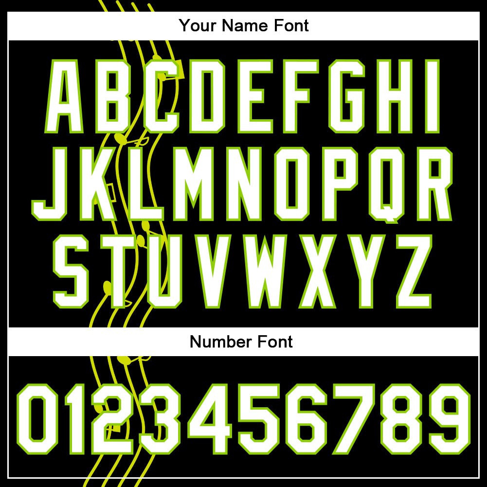 Custom Black White-Neon Green Music Festival 3D Pattern Design Bomber Full-Snap Varsity Letterman Jacket photo 6