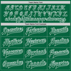 Custom Kelly Green White Bomber Full-Snap Varsity Letterman Two Tone Jacket photo 5
