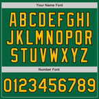 Custom Kelly Green Gold-Black Bomber Full-Snap Varsity Letterman Two Tone Jacket photo 6