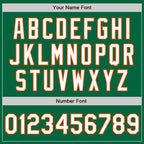 Custom Kelly Green White-Orange Bomber Full-Snap Varsity Letterman Two Tone Jacket photo 7