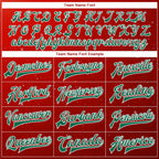 Custom Red Kelly Green-White Christmas 3D Bomber Full-Snap Varsity Letterman Jacket photo 5