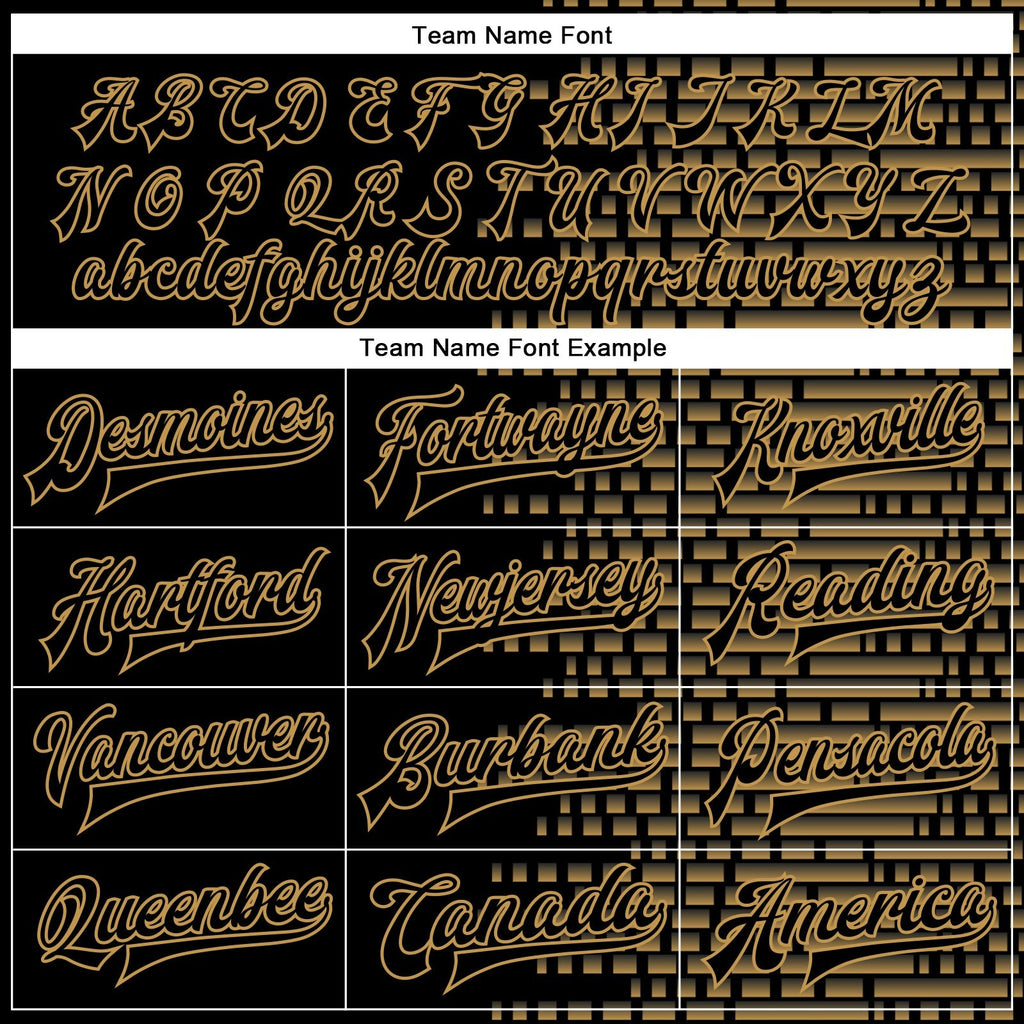 Custom Black Old Gold Halftone 3D Pattern Design Bomber Full-Snap Varsity Letterman Jacket photo 5
