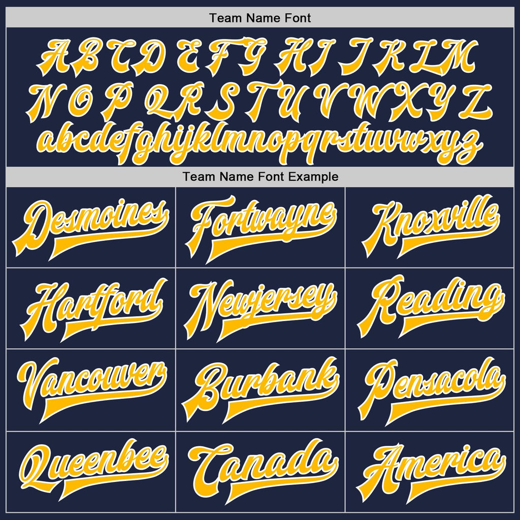 Custom Navy Gold-White Bomber Full-Snap Varsity Letterman Two Tone Jacket photo 5