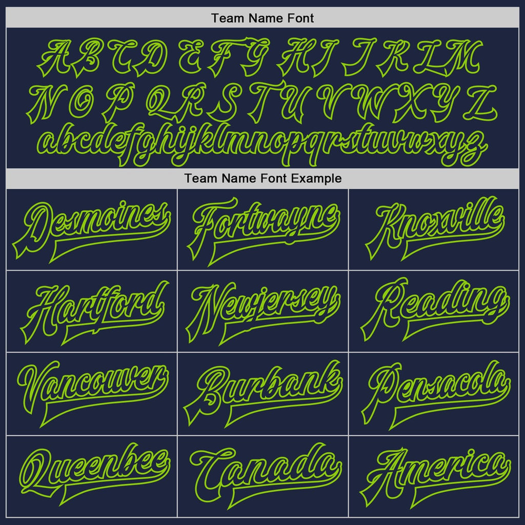 Custom Navy Cream-Neon Green Bomber Full-Snap Varsity Letterman Two Tone Jacket photo 5
