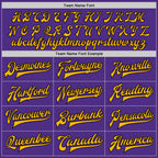Custom Purple Gold-Kelly Green Bomber Full-Snap Varsity Letterman Two Tone Jacket photo 6