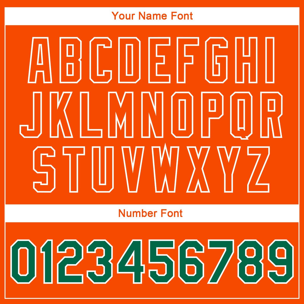 Custom Kelly Green Orange-White 3D Pattern Design Bomber Full-Snap Varsity Letterman Jacket photo 6