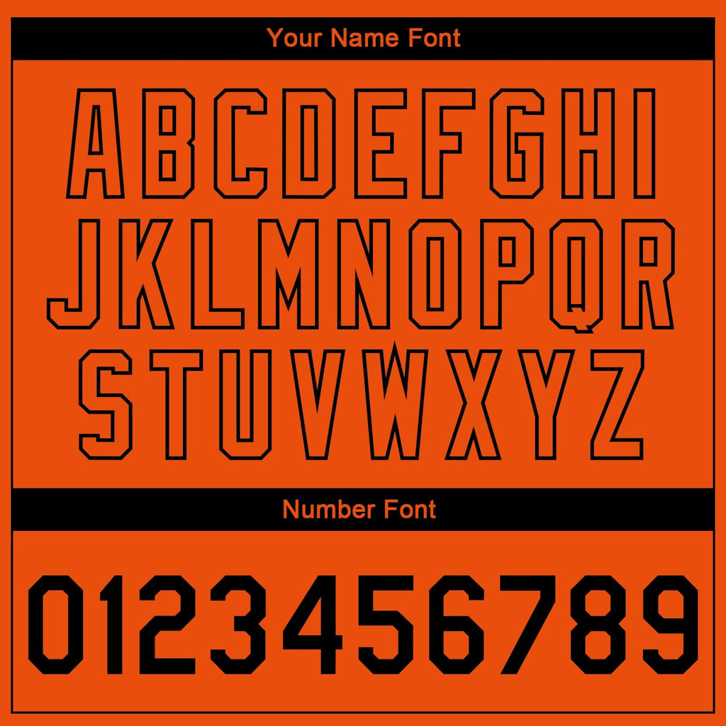 Custom Orange Black 3D Pattern Design Bomber Full-Snap Varsity Letterman Jacket photo 6