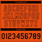 Custom Orange Black 3D Pattern Design Bomber Full-Snap Varsity Letterman Jacket photo 6