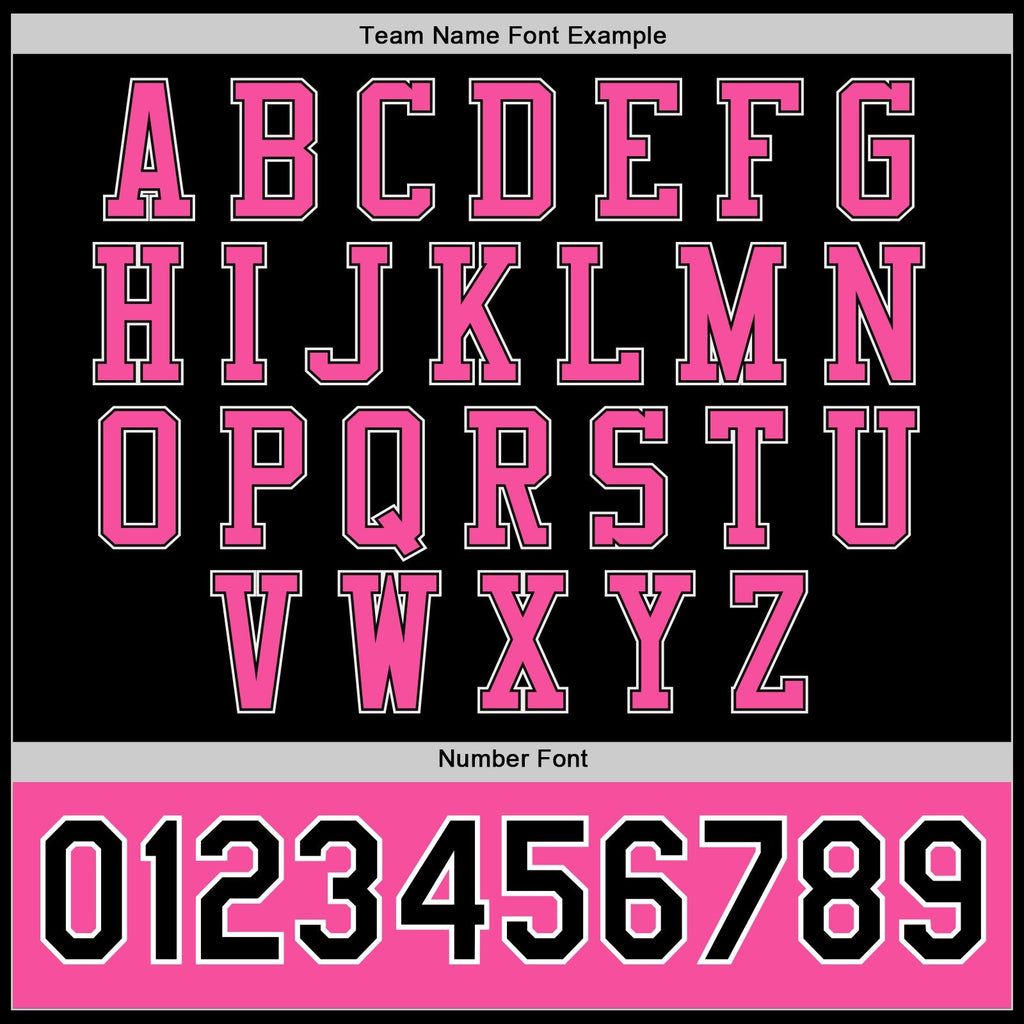 Custom Black Pink-White Bomber Full-Snap Varsity Letterman Two Tone Jacket photo 6