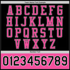 Custom Black Pink-White Bomber Full-Snap Varsity Letterman Two Tone Jacket photo 6