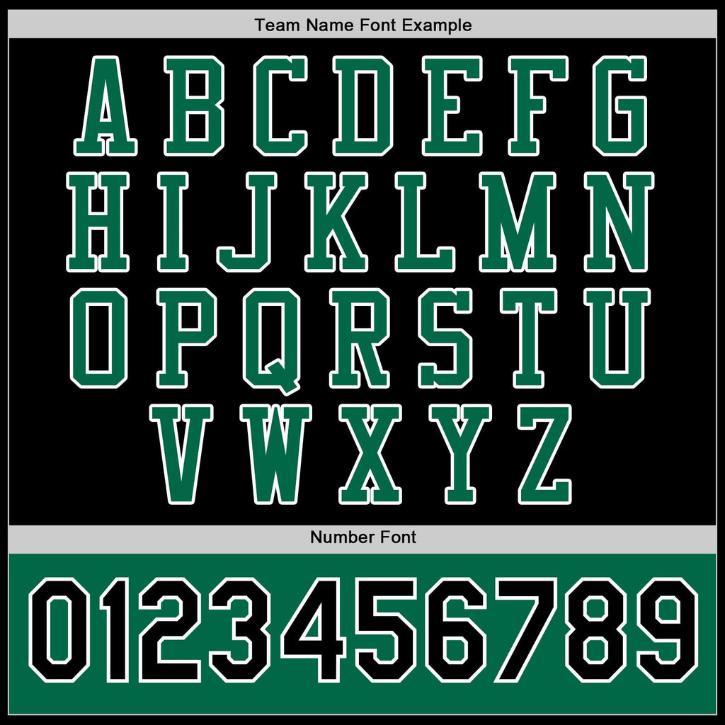 Custom Black Kelly Green-White Bomber Full-Snap Varsity Letterman Two Tone Jacket photo 6