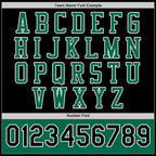 Custom Black Kelly Green-White Bomber Full-Snap Varsity Letterman Two Tone Jacket photo 6