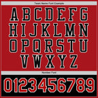 Custom Red Black-White Bomber Full-Snap Varsity Letterman Two Tone Jacket photo 6