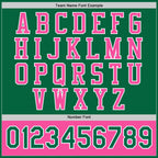Custom Kelly Green Pink-White Bomber Full-Snap Varsity Letterman Two Tone Jacket photo 5