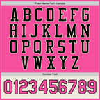 Custom Pink Black-Cream Bomber Full-Snap Varsity Letterman Two Tone Jacket photo 5