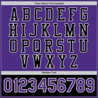 Custom Purple Black Bomber Full-Snap Varsity Letterman Two Tone Jacket photo 6