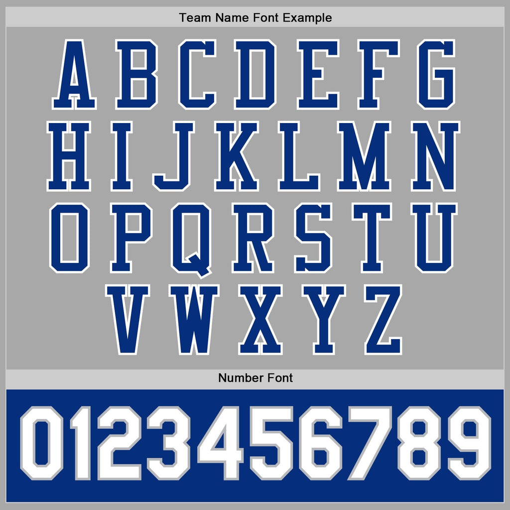 Custom Gray Royal-White Bomber Full-Snap Varsity Letterman Two Tone Jacket photo 6