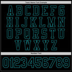 Custom Black Teal Bomber Full-Snap Varsity Letterman Jacket photo 5