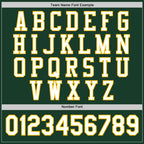 Custom Green White-Gold Bomber Full-Snap Varsity Letterman Jacket photo 5