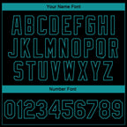 Custom Black Teal Leopard 3D Pattern Design Bomber Full-Snap Varsity Letterman Jacket photo 6