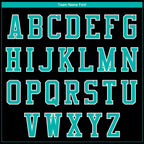 Custom Black Aqua-White Butterfly 3D Pattern Design Bomber Full-Snap Varsity Letterman Jacket photo 5