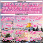 Custom Pink Light Pink-White The Dome Of The Rock Jerusalem Israel City Edition 3D Bomber Full-Snap Varsity Letterman Jacket photo 5