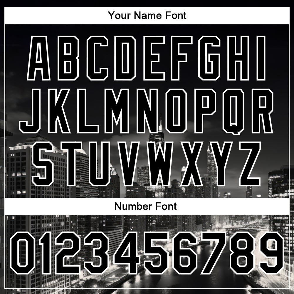 Custom Black White Chicago Illinois City Edition 3D Bomber Full-Snap Varsity Letterman Jacket photo 7