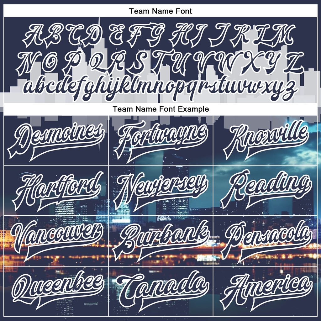 Custom Navy White Detroit Michigan City Edition 3D Bomber Full-Snap Varsity Letterman Jacket photo 5