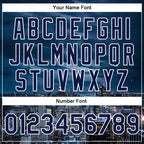 Custom Navy White New York City Edition 3D Bomber Full-Snap Varsity Letterman Jacket photo 6